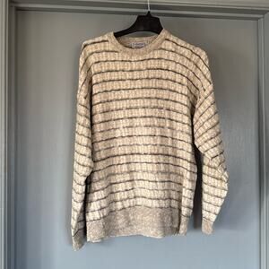 Vtg Avanrata Harry Rosen Acylic/Linen Beige sz M Long Sleeved Mens Sweater